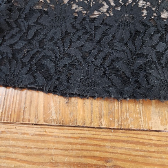 X by Escape Black Lace Overlay Maxi Dress Gown Ruched Waist‎ Sz 8 Zip Sleeveless - Picture 9 of 15